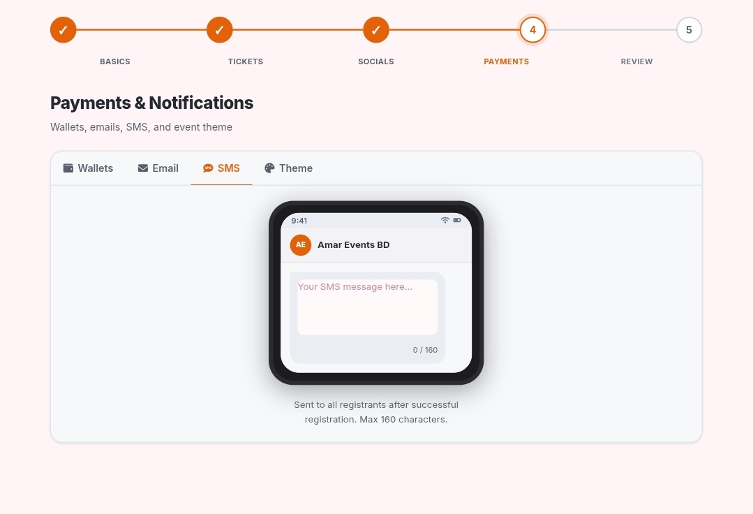 SMS Setup