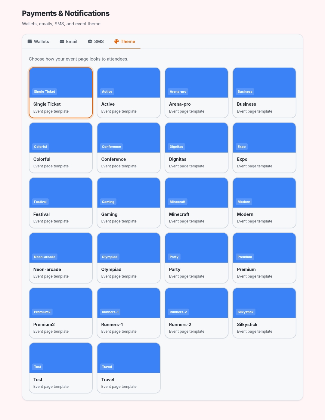 Event Templates