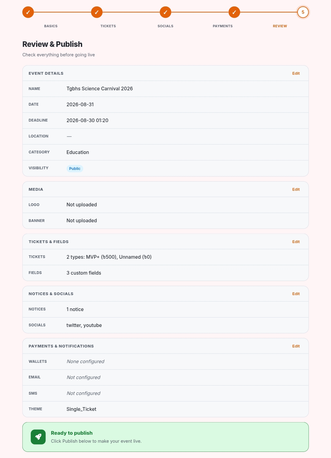 Publish Event
